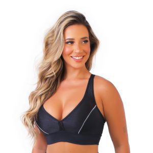 Top Metal Preto com Alças cruzadas